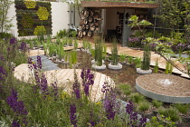 Chelsea Flower Show 2013, RBC Blue water roof garden, Designer Prof Nigel Dunnett. Gold medal
