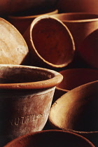 Terracotta flower pots.