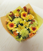 Mixed flowers in a wrap.