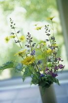 Mixed flowers in a vase.