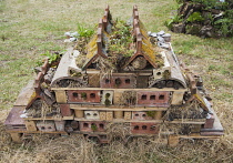 Wildlife wall built by RSPB, Hampton Court Show 2009 to demonstrate shelter and habitat for wildlife such as insects, hedgehogs and small mammals.