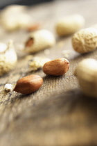 Peanut, Arachis hypogaea, Studio  shot of shelled nuts.