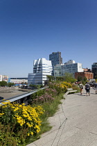 USA, New York State, New York City, Manhattan, The High Line public park on disused elevated railway track in the meat packing district. USA, New York State, New York City.