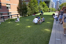 USA, New York State, New York City, Manhattan, The High Line public park on disused elevated railway track in the meat packing district. USA, New York State, New York City.